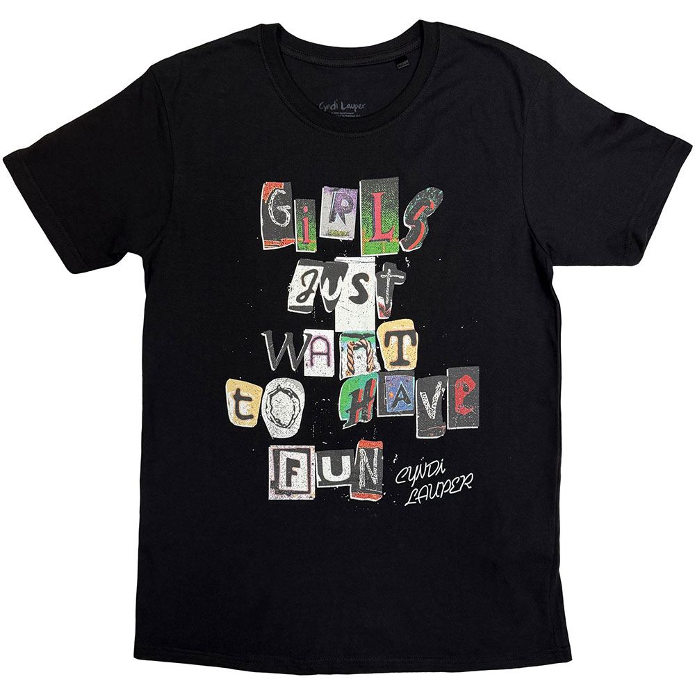Cyndi Lauper - GJWTHF Cut Outs Mens Tshirt - Black